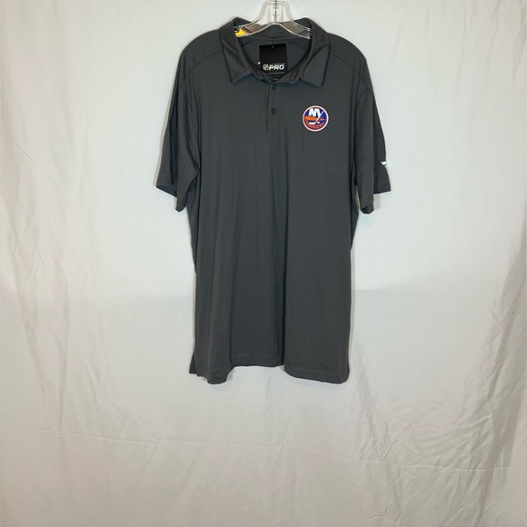Fanatics Authentic New York Islanders Polo Shirt NHL Official Gray - Picture 1 of 3
